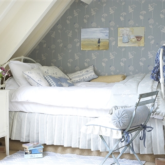 Cow Parsley - Wallpaper - Duck Egg, Cornflower 