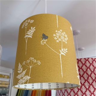 Cow Parsley - Saffron, Charcoal - contrast lining - drum, ceiling