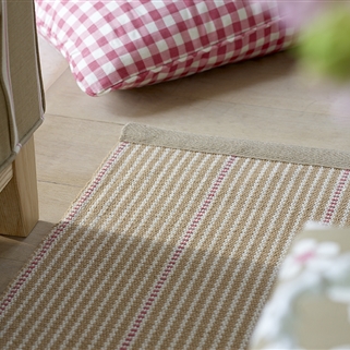 Stripe and Dash Rug - Mouse, Cranberry - Large