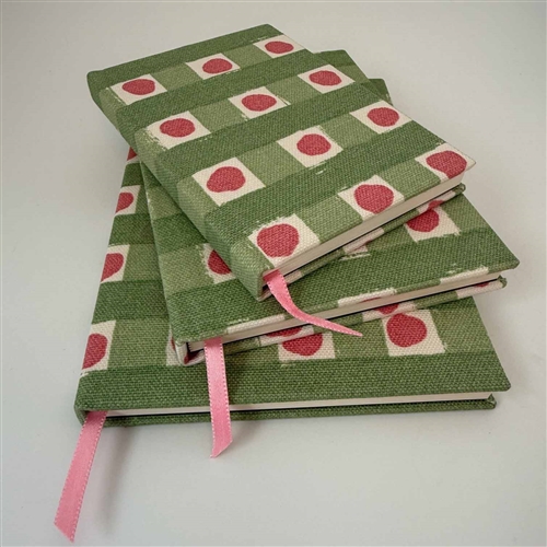 Dotty Check Notebook - Soft Moss, Moss, Soft Raspberry