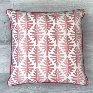 Wild Fern - Lily Pink - square, contrast piping