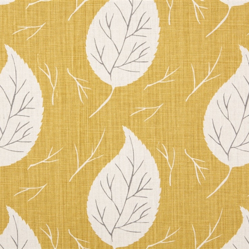 Leaf Dance - Saffron, Charcoal - Cut Lengths