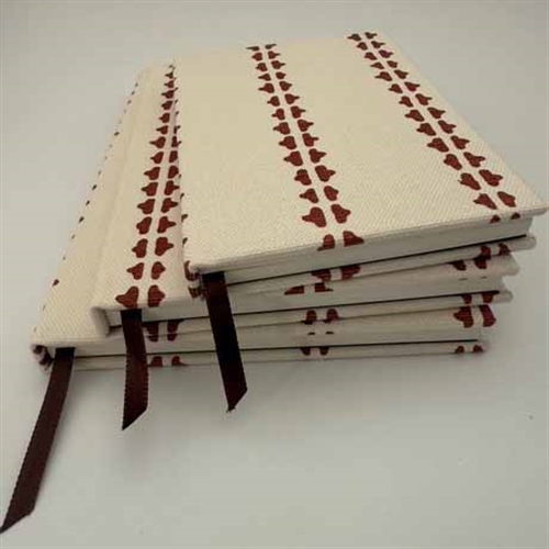 Simple Ticking Detail Notebook - Terracotta