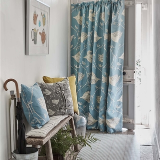 Stair or Floor Runner - Stripe and Dash - Smoke and Cornflower 