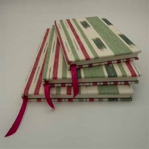 Lapland Stripe Notebook - Moss, Lichen, Damson, Lily Pink