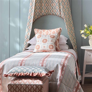 May Blossom - Smoke, Light Peach - rectangle - contrast frill