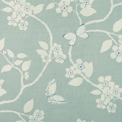 Flora and Fauna - Duck Egg, Denim - By the metre