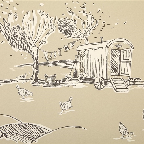 For the Love of Rose - Wallpaper - Limestone and Charcoal