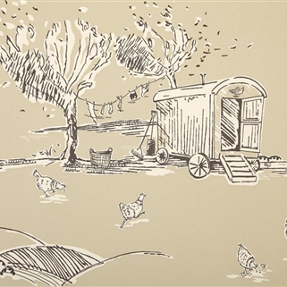 For the Love of Rose - Wallpaper - Limestone and Charcoal