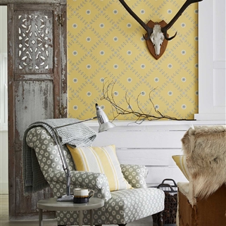 Geometric Rug - Grey, Saffron, Winter 