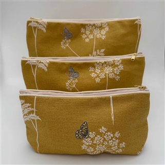 Cow Parsley - Wash Bag - Saffron, Charcoal