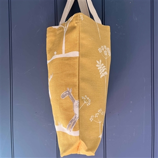 Tote Bag in Cow Parsley, Saffron & Charcoal and Wild & Free, Saffron and Charcoal 