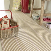 Stair or Floor Runner - Stripe and Dash - Mouse and Cranberry 