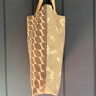 Tote Bag - Acorn and Leaf, Duck Egg & Sepals and Petals, Charcoal 