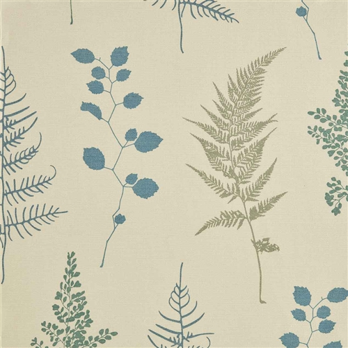 Fine Foliage - Duck Egg, Smoke, Light Indigo, Soft Cornflower - Cut Lengths