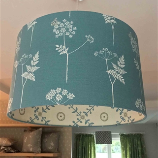 Cow Parsley - Teal, Pigeon - contrast lining - drum, ceiling);