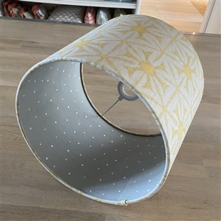 Shibori - Light Pigeon, Saffron - drum, ceiling