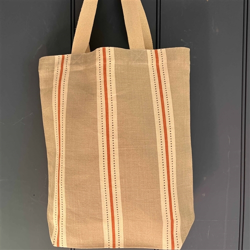 Tote Bag - Stockholm Stripe, Pigeon, Peach, Winter and Lattice Leaf, Moss, Damson 