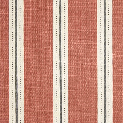 Stockholm Stripe - Terracotta, Charcoal, Winter - By the metre