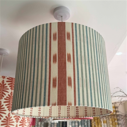 Lapland Stripe - Duck Egg, Smoke, Peach- contrast lining - drum, ceiling
