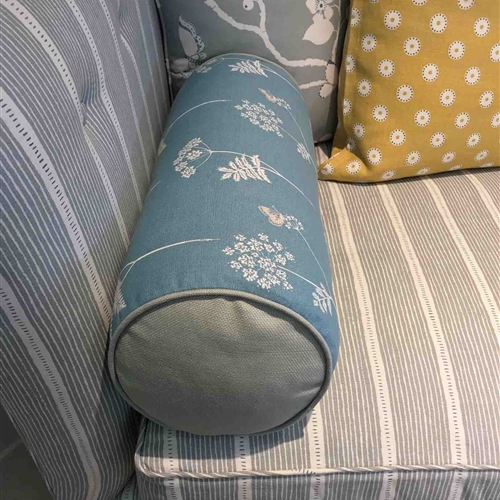 Cow Parsley - Teal, Pigeon - small bolster
