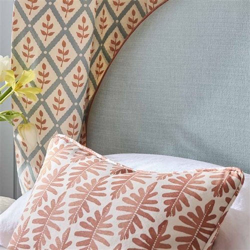 Wild Fern - Peach - square, self-piped