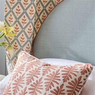 Wild Fern - Peach - square, self-piped