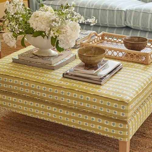 Amberley Footstool - square - Dotty Check - Was £1,603 - NOW £1,299