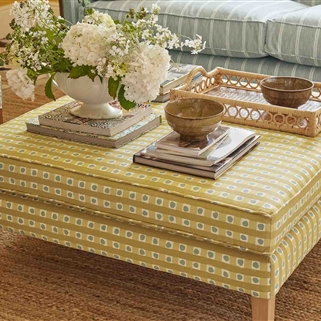 Amberley Footstool - square - Dotty Check - Was £1,603 - NOW £1,299
