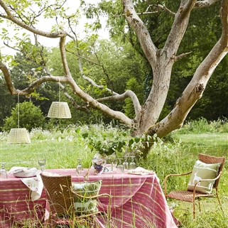 Rectangular Tablecloth - Baltic Stripe - Sweet Pea, Lime - Originally £431 - NOW £299