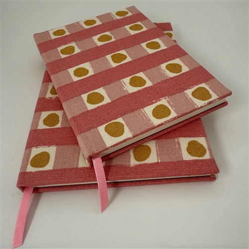 Dotty Check Notebook - Lily Pink, Soft Raspberry, Ochre
