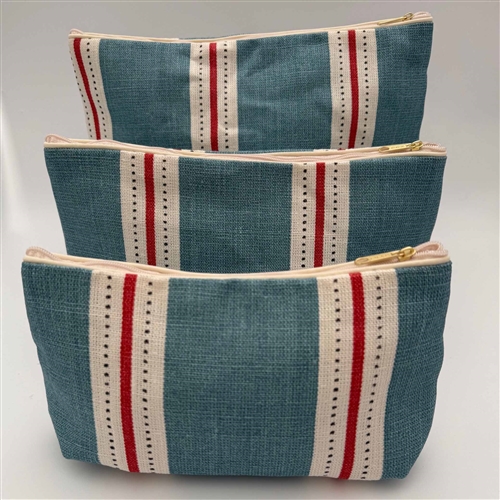 Stockholm Stripe - Wash Bag - Teal, Tomato, Winter