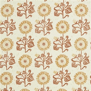 Sunflower Detail - Peach, Soft Day Lily, Day Lily - By the Metre