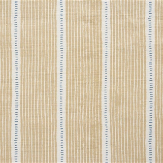 Stripe and Dash - Sand, Cornflower - Cut Lengths