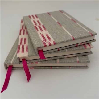 Baltic Stripe Notebook - Clay, Sweet Pea